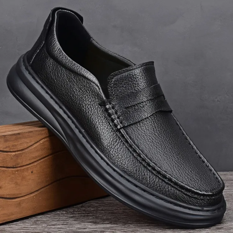 CATIA SELI2025新款头层羊皮男士乐福鞋一脚蹬皮鞋软底真皮透气