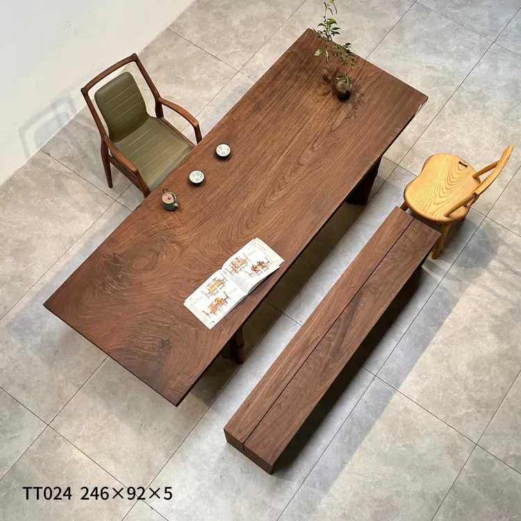 独板精选——北美黑胡桃木大板可做餐桌书桌茶桌客厅书房桌面茶台
