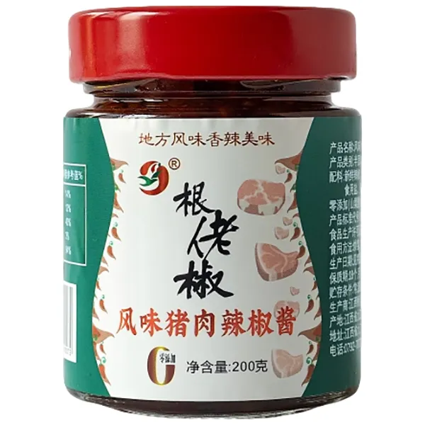 根佬椒根佬椒风味猪肉香辣酱餐饮调味开盖即食炒菜下饭拌面酱