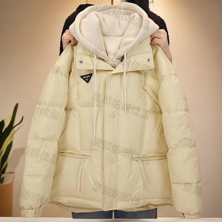 女童棉服冬装新款洋气中大童假两件衣女孩棉袄冬季外套连帽小个子