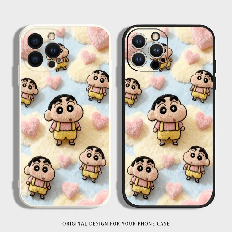 仿毛绒小新适用苹果17手机壳华为荣耀硅胶VIVO防摔OPPO小米17全包