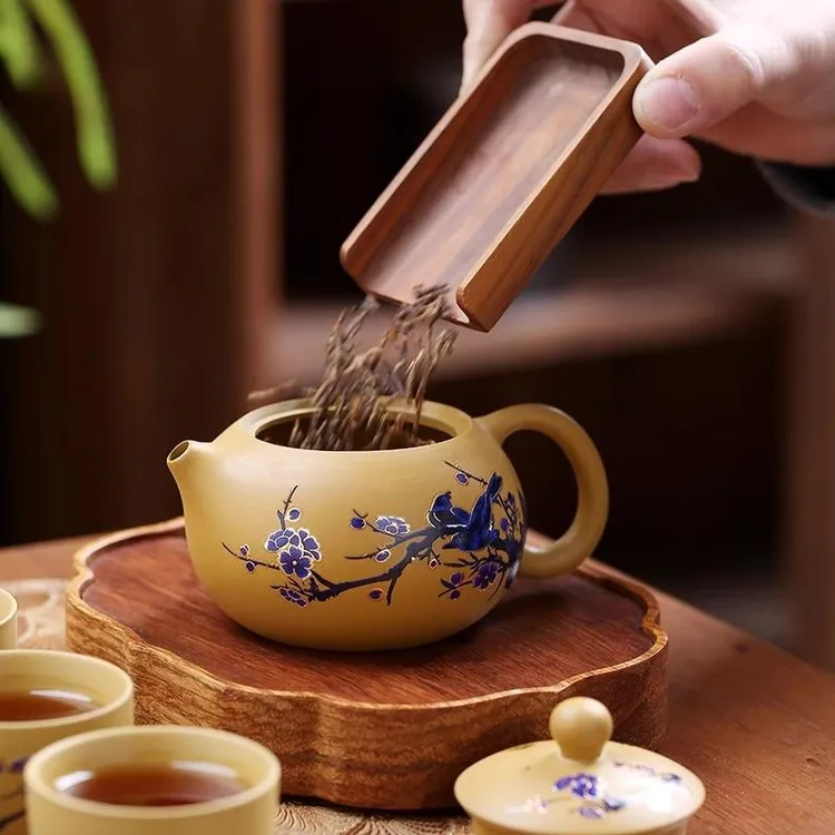 变色喜上眉梢紫砂壶凤鸣西施壶黃金段家用功夫茶具泡茶壶茶杯套装