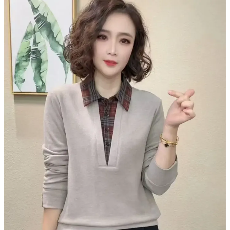 2025洋气百搭新款时尚减龄显瘦气质女冬季打底衫长袖女上衣#35801