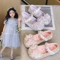 女童水晶鞋2025秋季儿童拉布布公主风皮鞋新款软底单鞋演出宝宝鞋