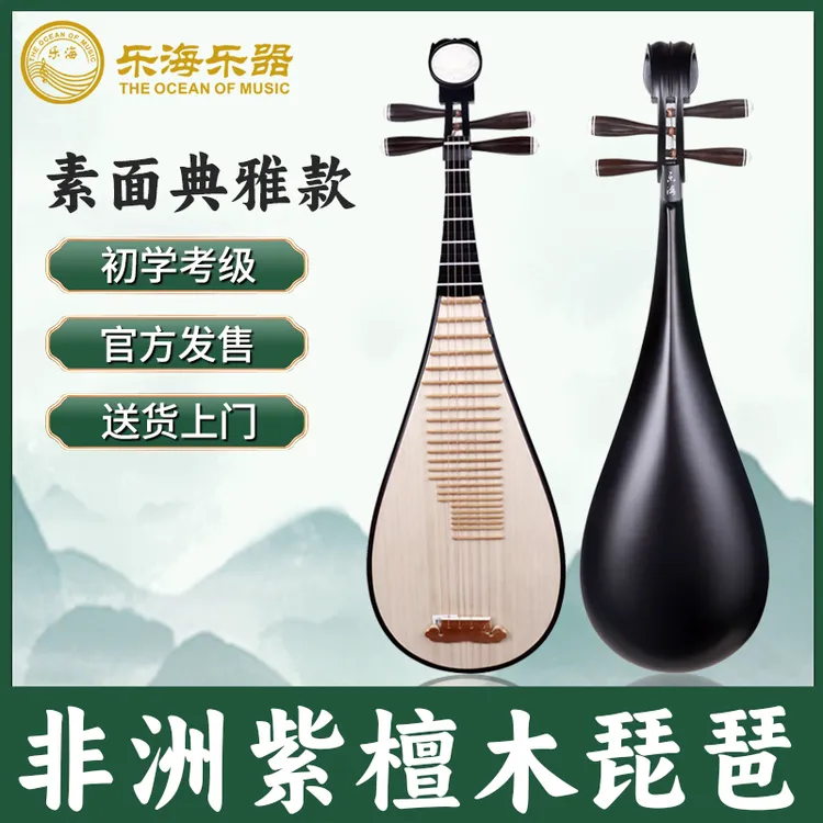乐海琵琶乐器初学者入门非洲紫檀木素面典雅专业演奏厂家直销成人