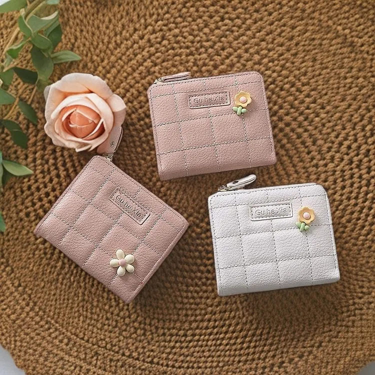 钱包学生款设计感小钱包女短款少女心多卡位卡包零钱一体包钱夹