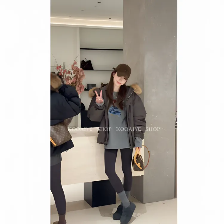 【毛领派克】冬季新款韩系休闲宽松百搭显瘦毛领派克羽绒服