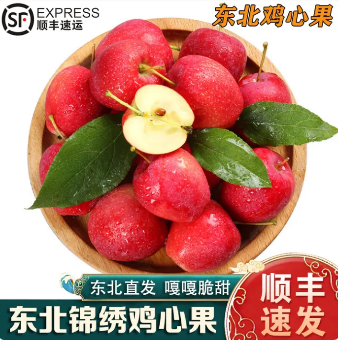 （东北鸡心果 锦绣海棠果）脆甜口感 东北特产 当天采摘 头茬鲜果