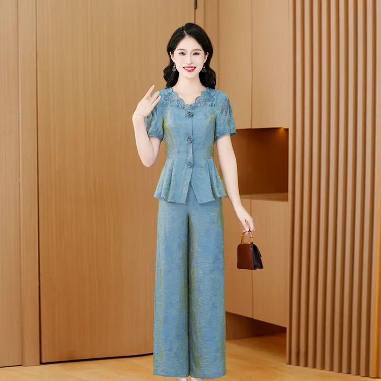 【上衣+裤子】优雅新款气质时尚大气减龄休闲显瘦套裤M-4XL-26368-q