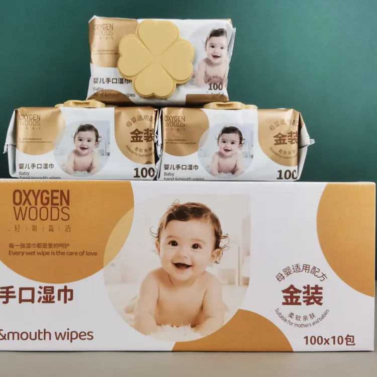 金装婴儿湿巾彩箱100系列70g布每平米加大加厚婴儿湿巾10包每箱