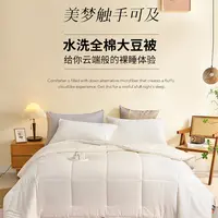 100%水洗全棉豆能春秋被宿舍学生单人舒适柔软透气空调被四季通用