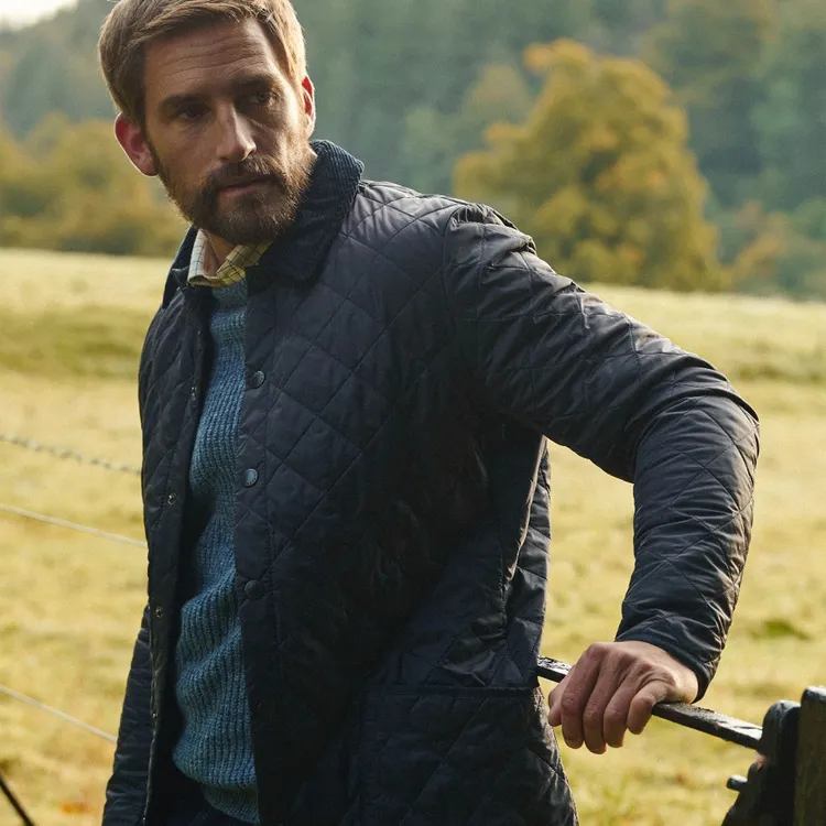 现货Engbarbour Liddesdale男士菱格棉夹克外套风衣棉服修身