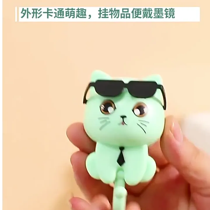 卡通创意猫咪眨眼挂钩可爱马卡龙免打孔无痕挂钩衣帽杂物收纳挂钩