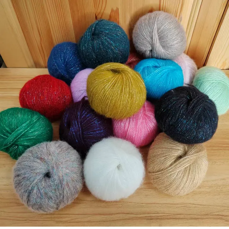 线韵云朵羊毛金葱马海毛真丝毛线柔软亲肤DIY织围巾帽子毛衣专用