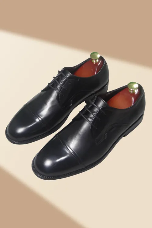 VEDOLLI/梵多尼全粒面小牛皮三接头真皮底商务正装皮鞋红底