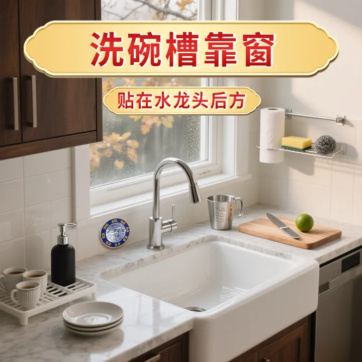 缤越青龙牌水龙头厕所洗衣机洗手台金属贴装饰贴