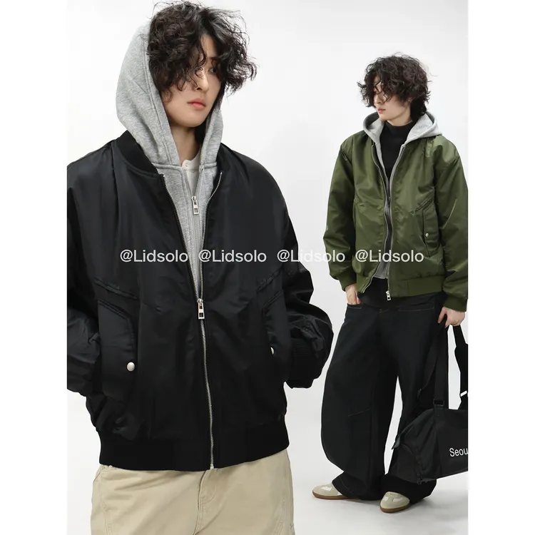 Lid solo2025年秋冬连帽假两件棉服男女外套加厚拼接保暖夹克