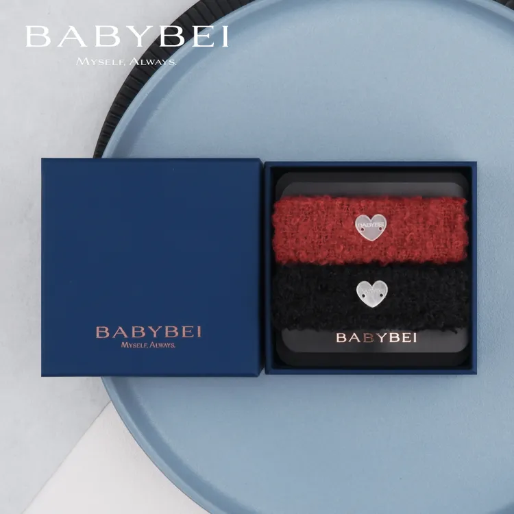 【专属价】BABYBEI/初贝毛毛母贝中号掰掰夹发夹爱心形黑色红色