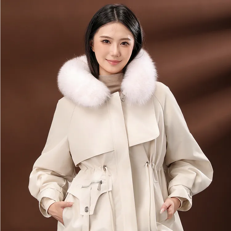 海宁兔毛可拆内胆狐狸毛领万人迷派克服099