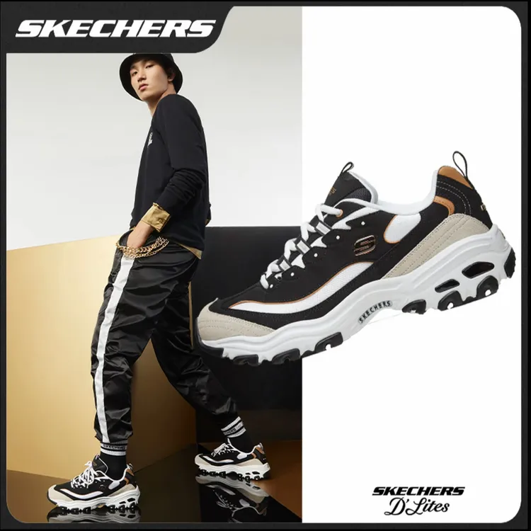 【专柜男黑金】斯凯奇断码特惠新款熊猫经典老爹鞋厚底增高运动鞋SC