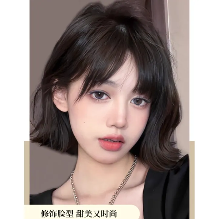 【肯豆少女】蒂梵夕假发女短发日系减龄短碎发空气刘海外翻全头套女