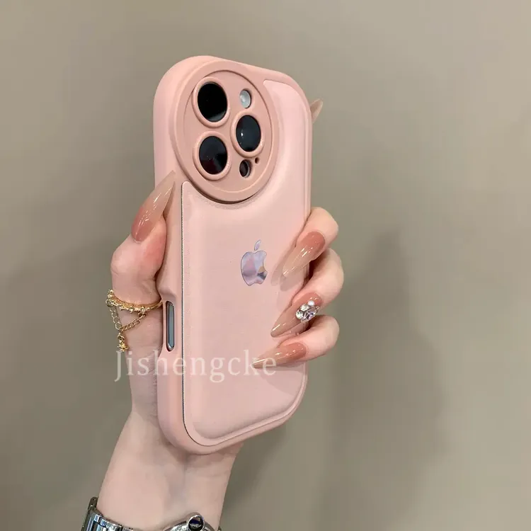 小众气垫皮纹防摔适用iPhone16promax手机壳15pro个性14网红13/12