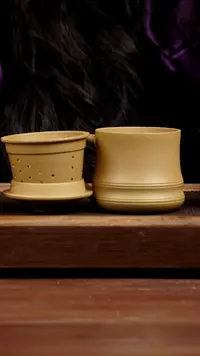 【闪购商品】紫砂茶壶黄金段盖杯390CC