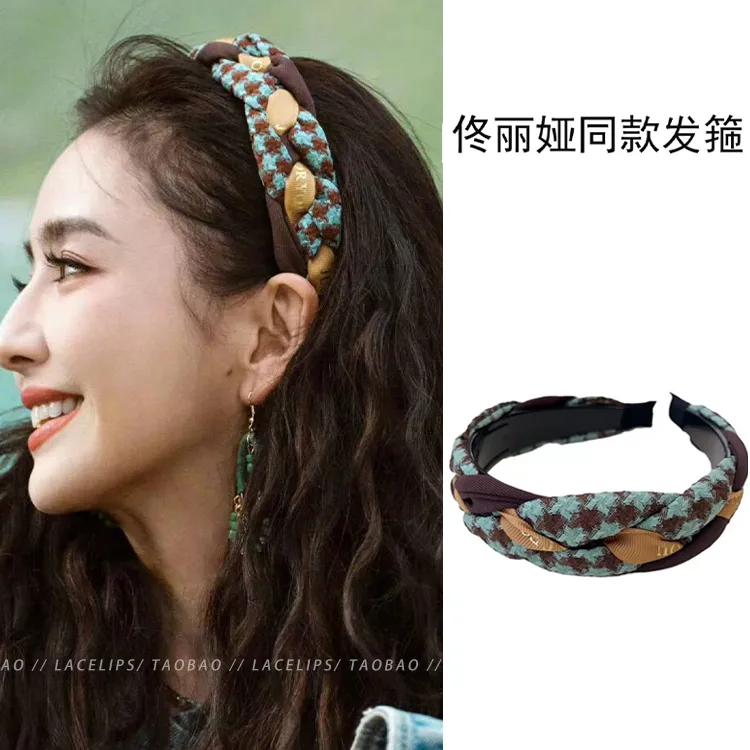 佟丽娅同款麻花发箍女款2025新款带齿防滑高颅顶头箍百搭发卡发饰