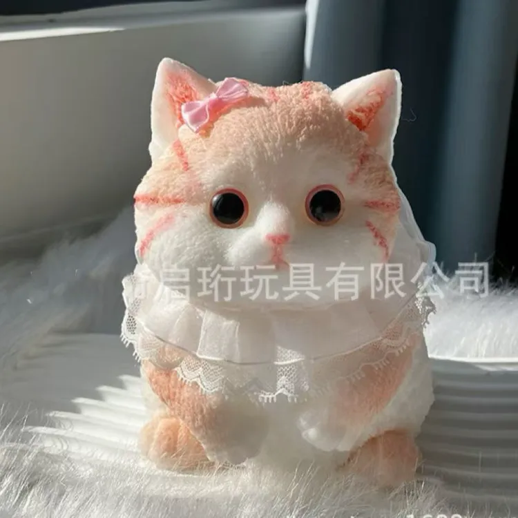 纯手工仿真大猫捏捏乐解压玩具高颜值创意摆件捏捏猫