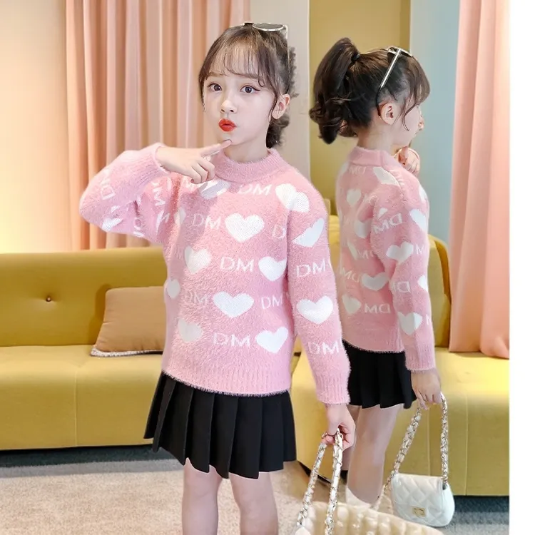 2025新款女童毛衣秋冬装套加绒加厚线衣女宝宝网红针织衫