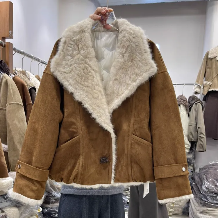 显白气质欧版2026棉服外套女冬季新款大码宽松慵懒时尚棉衣袄子