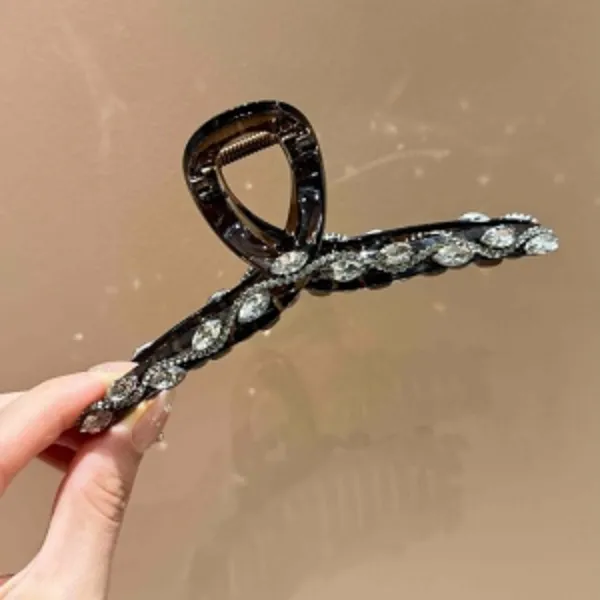 定制款高透亮精致感满镶大抓夹