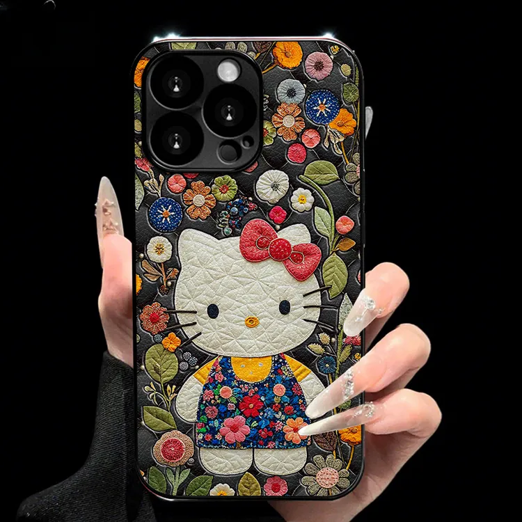 电镀小羊皮园丁KT猫适用苹果17PROMAX华为vivo小米17op手链手机壳