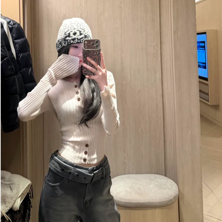 性感辣妹针织长袖上衣洋气休闲百搭气质显瘦宽松长裤时尚两件套女