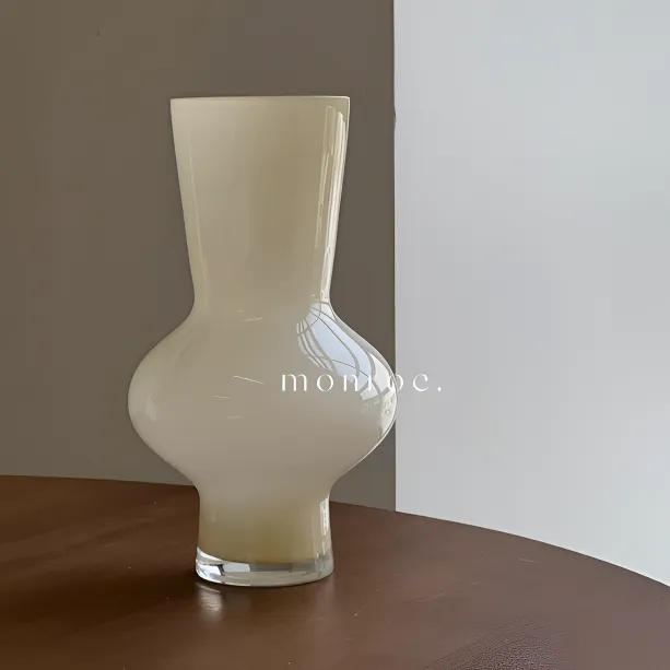 【手工正版】玻璃插花客厅玻璃花瓶高档轻奢花瓶大口径禄根仿真花