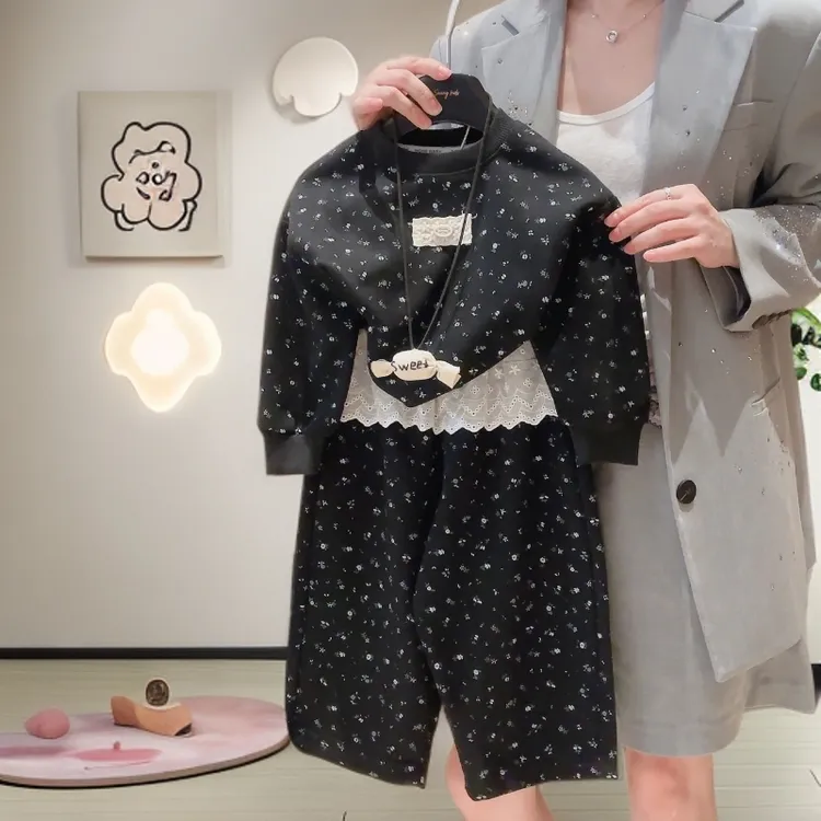 2025秋季新款韩版女童宝宝中大童套装秋季衣服儿童卫衣两件套秋款