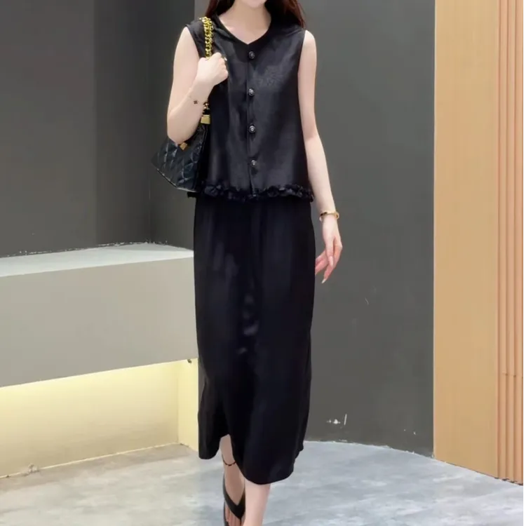 F·XIAO醋酸印花洋气都市风休闲风上衣宽松时尚套装静奢风阔腿显瘦