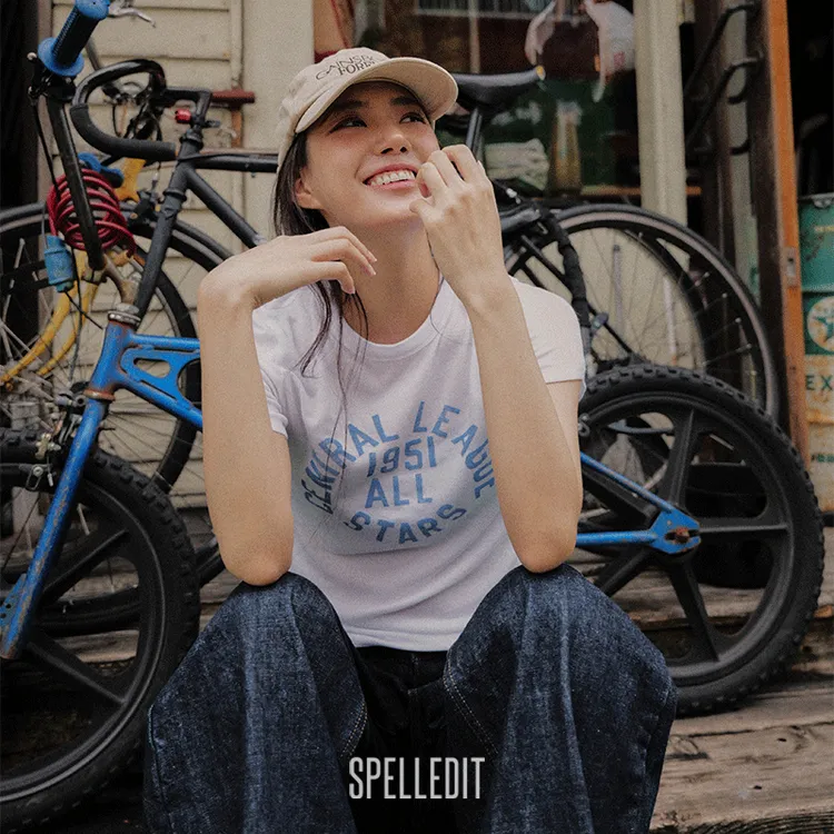 SPELLEDIT2025冬季新品联盟T恤潮流宽松休闲时尚简约女装短袖上衣