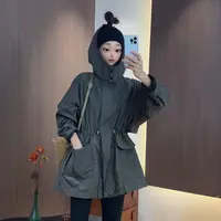 【文乐乐】秋季新款韩版高级气质抽腰显瘦版时尚休闲潮流风衣2219