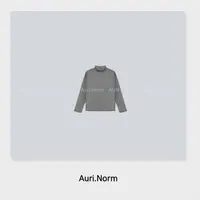 Auri.Norm【雾荷】优雅百搭灰色纯棉花边领上衣小众设计师特别款