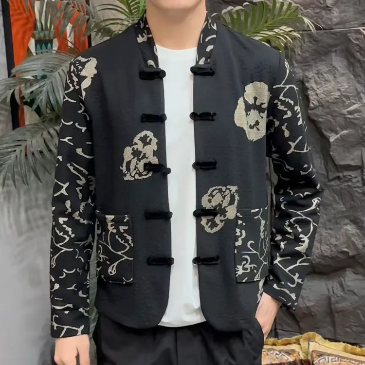 262908 168男士新款时尚潮流休闲唐装外套