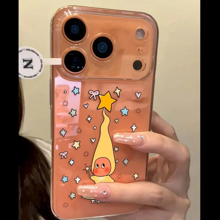 星星高帽橙色小人集合适用17promax手机壳16iphone15简约14高级感