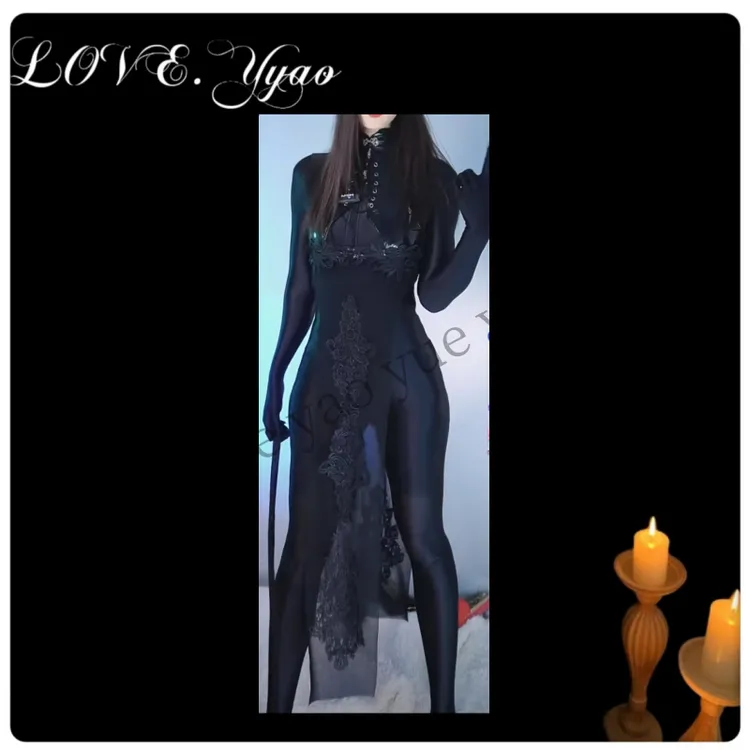 月遥【丝滑的夜】网红主播同款穿搭丝滑舒适性感御姐甜美睡衣组合套