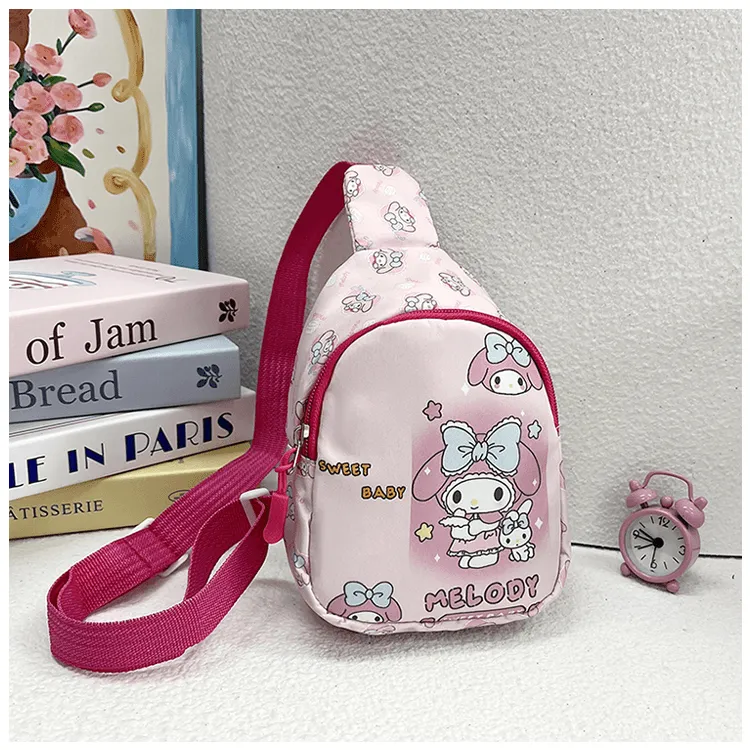 儿童包包新款卡通动漫印花宝宝胸包洋气小女孩轻便斜挎外出零钱包