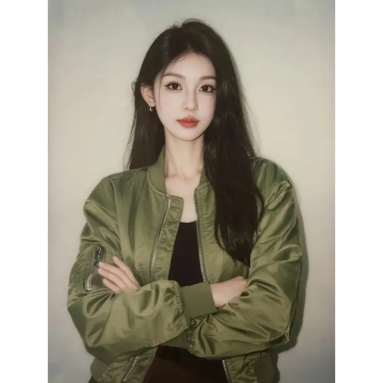 绿色夹克外套秋季小个子轻奢高级感独特漂亮超好看又a又飒棒球服