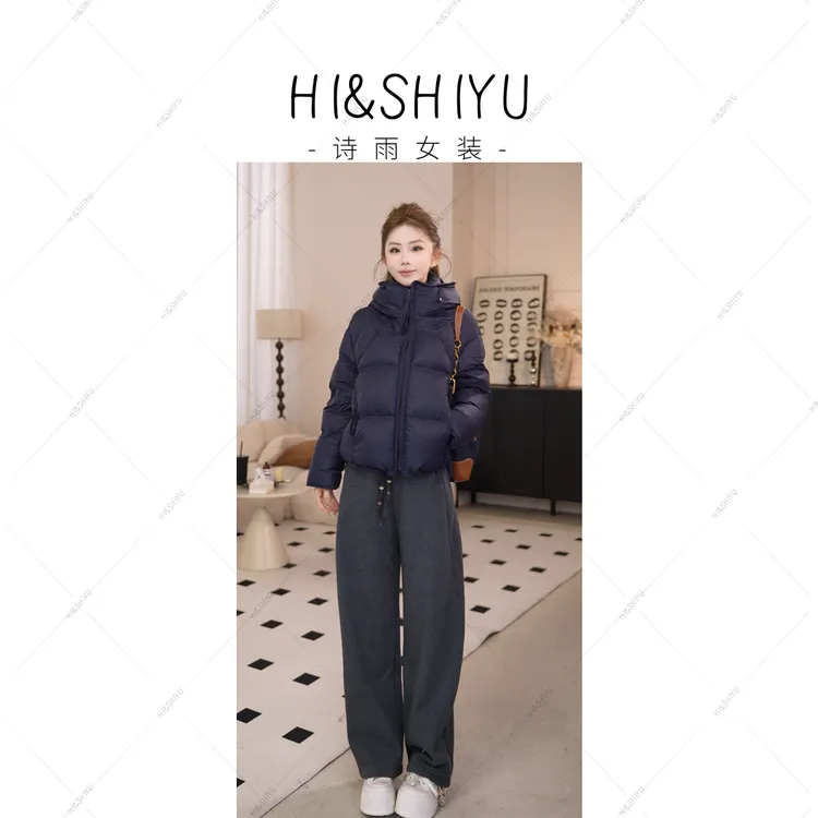 HISHIYU2025冬装新款加厚加绒显瘦百搭时尚休闲裤8876