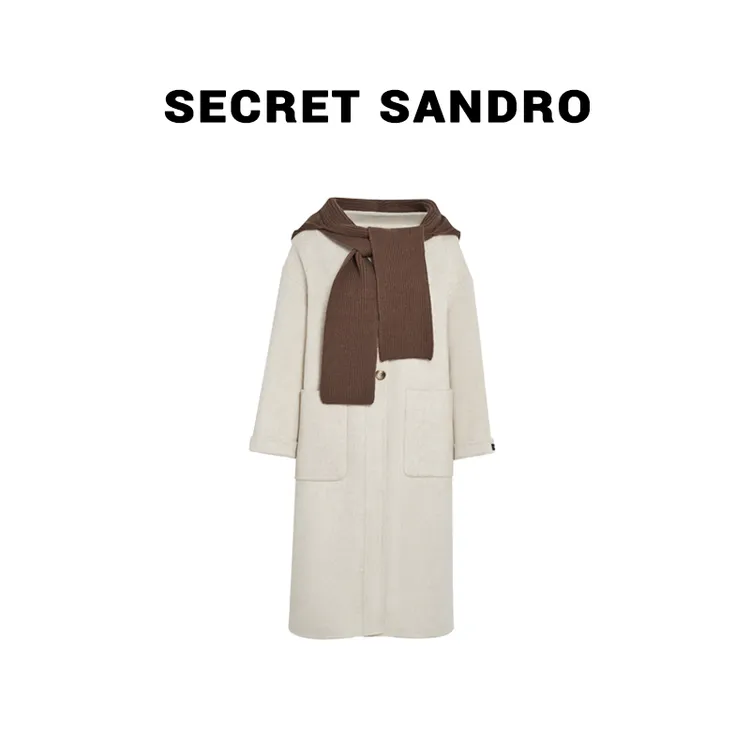 【羊绒连帽大衣】【多娜&Secret Sandro粉丝专享】大衣 V85202118N