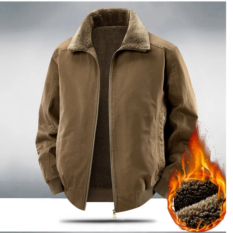 【商场同款】重磅加绒加厚水洗夹克保暖棉服冬季大码户外男士夹克