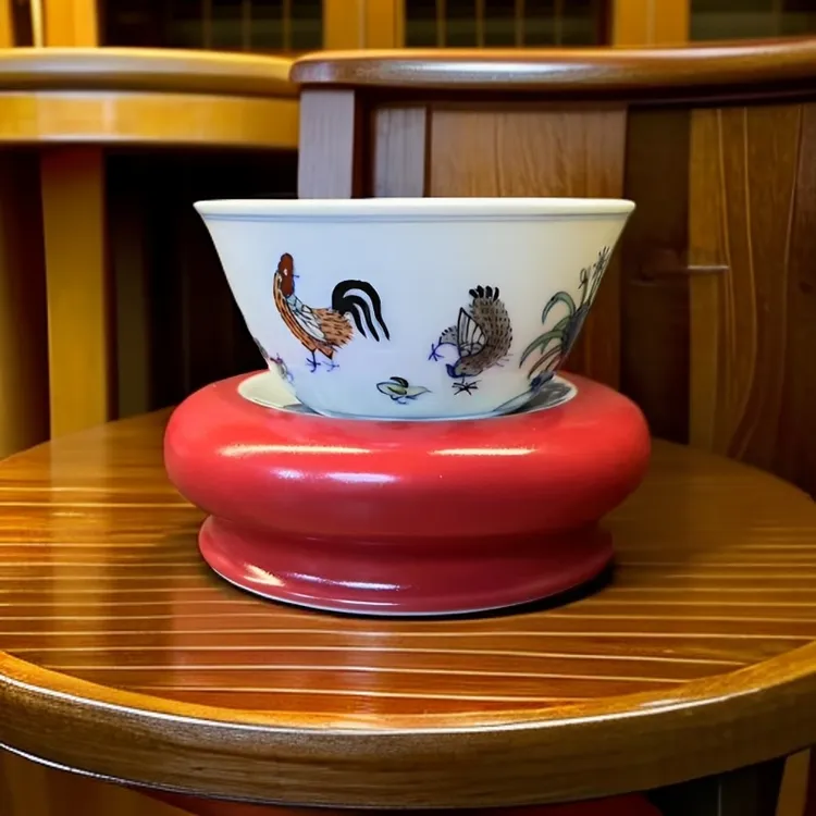 景德镇陶瓷手工手绘斗彩鸡缸杯