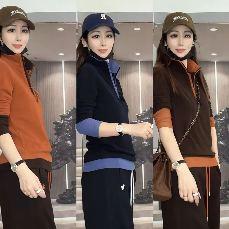 【鸯哥】711冬款新品显瘦百搭双面澳绒气质休闲打底衫上衣